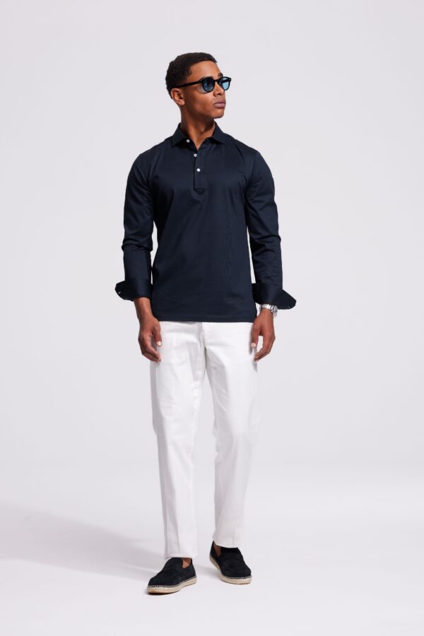 polo long sleeve dark blue