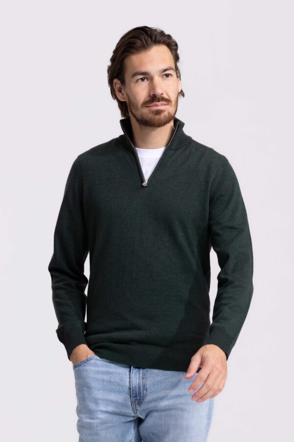 quarter zip green sweater