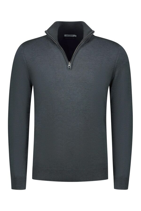 quarter zip petrol sweater