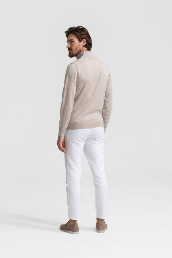 quarter zip beige sweater