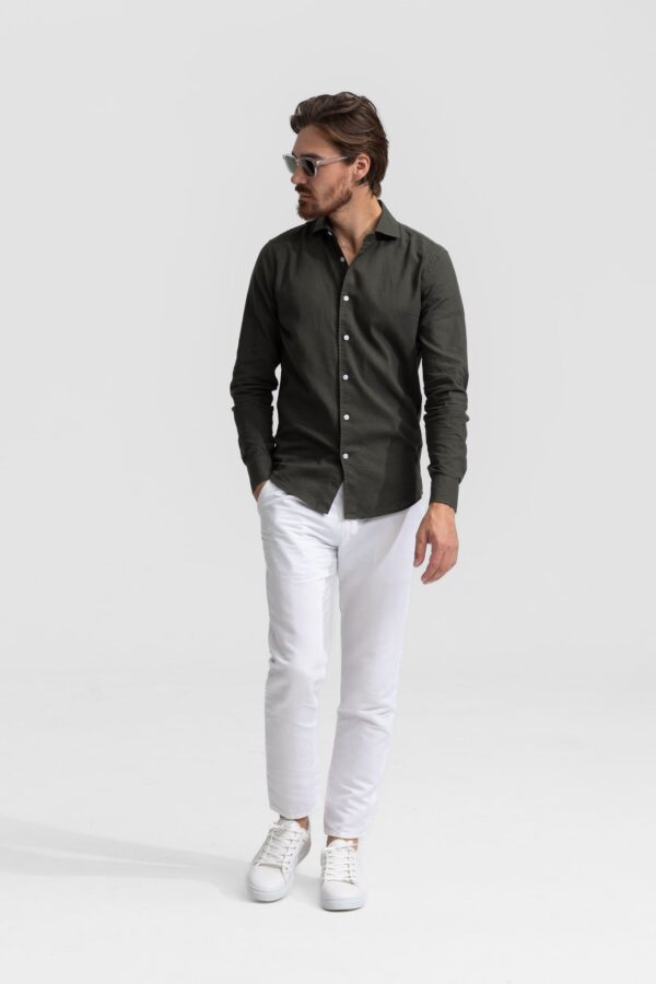 lindo green linen shirt