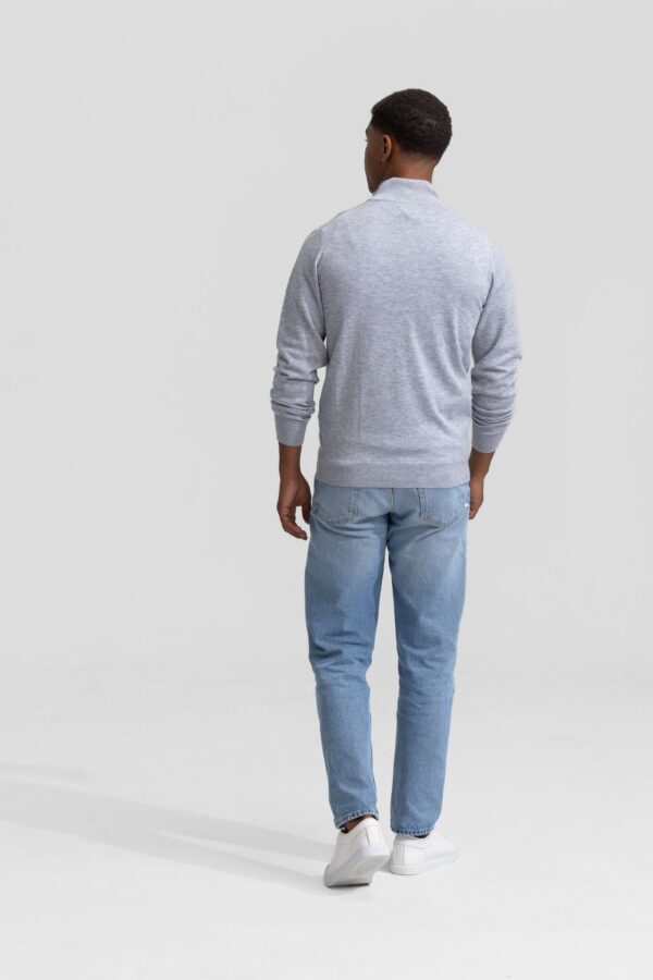 quarter zip grey sweater
