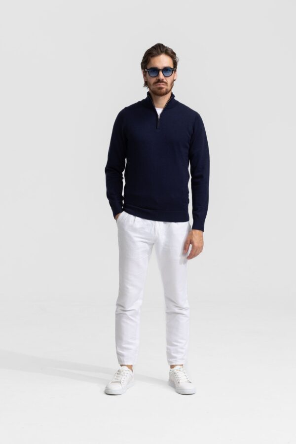 quarter zip dark blue sweater