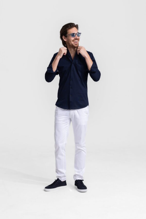 sträcka dark blue stretch shirt