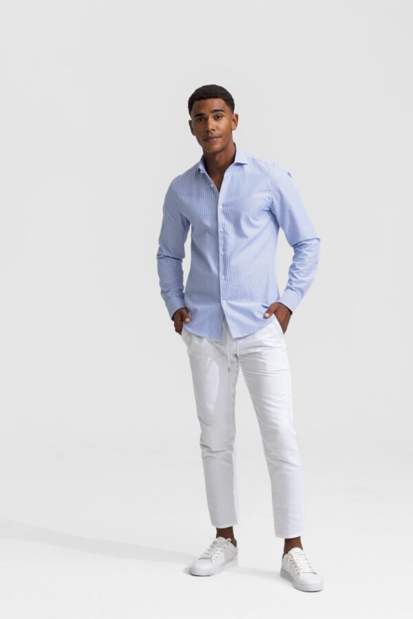 strib striped shirt blue