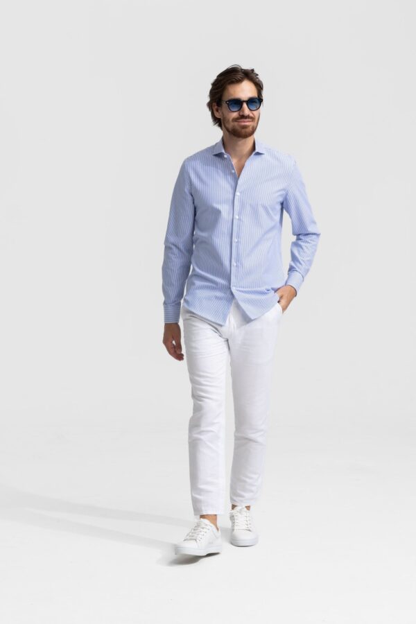 strib striped shirt blue